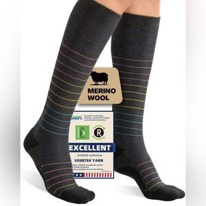 Merino Wool Compression Socks for Women Men (Small/Medium)